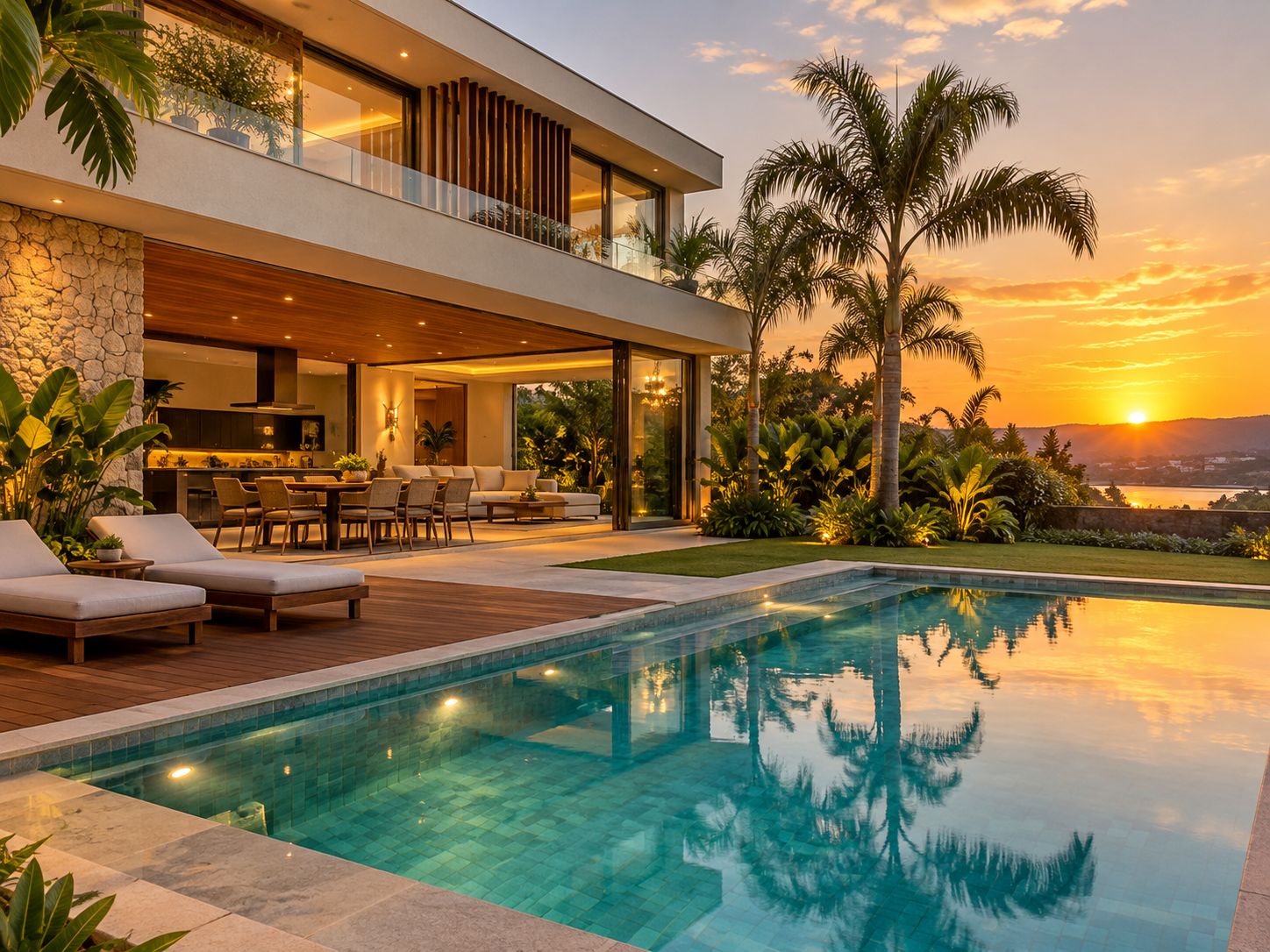Casa contemporânea com área verde